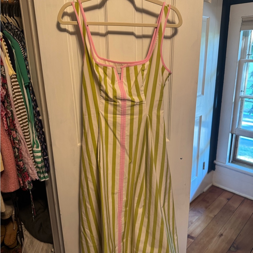 Anthropologie Maeve Striped Green and Pink Sundress